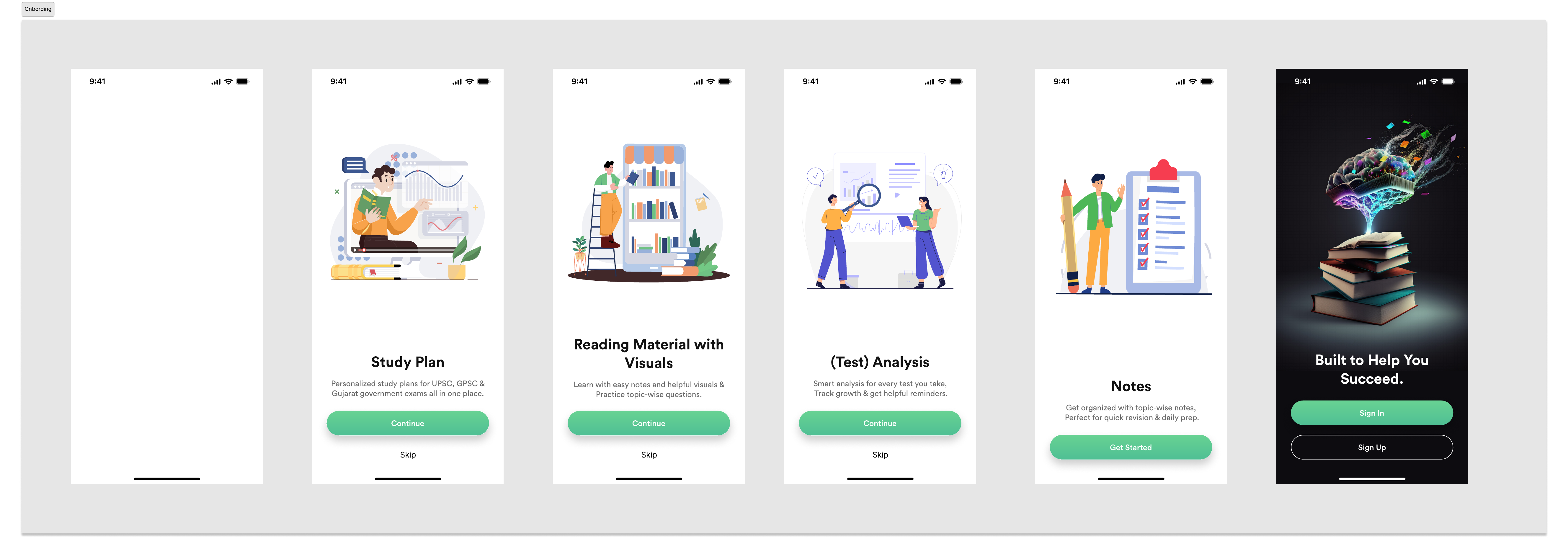 Pareexa onboarding and activation screens